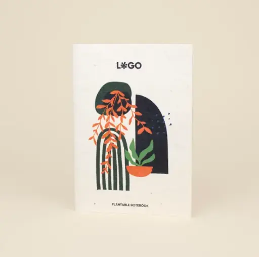 SHON: Libreta con portada plantable. Personalizada a todo color en portada y contraportada 
