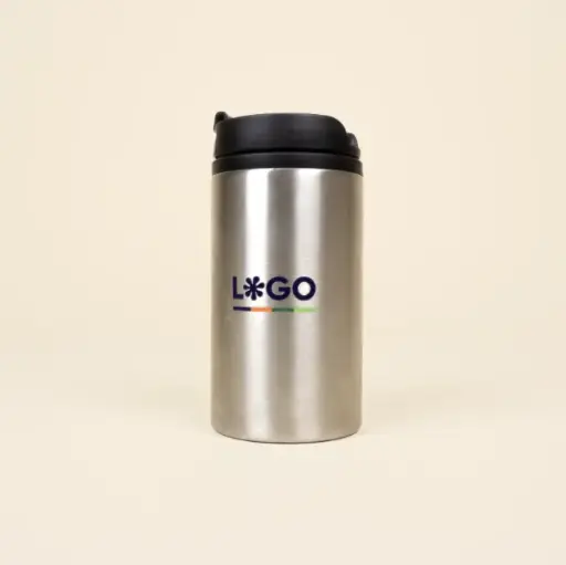 [004013] FITO: Taza térmica plateada 290ml. Impresión todo color